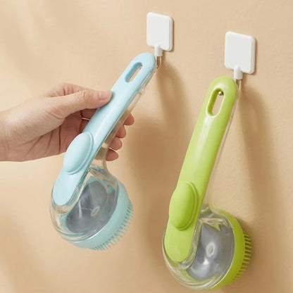 2026 Dual-Function Pet Bathing and Grooming Deshedding Brush with Integrated Soap Dispenser, 8In×3In×4In, Gentle Massage Tool for Dogs and Cats, Enhances Coat Care and Bathing Experience, Promotes Blood Circulation