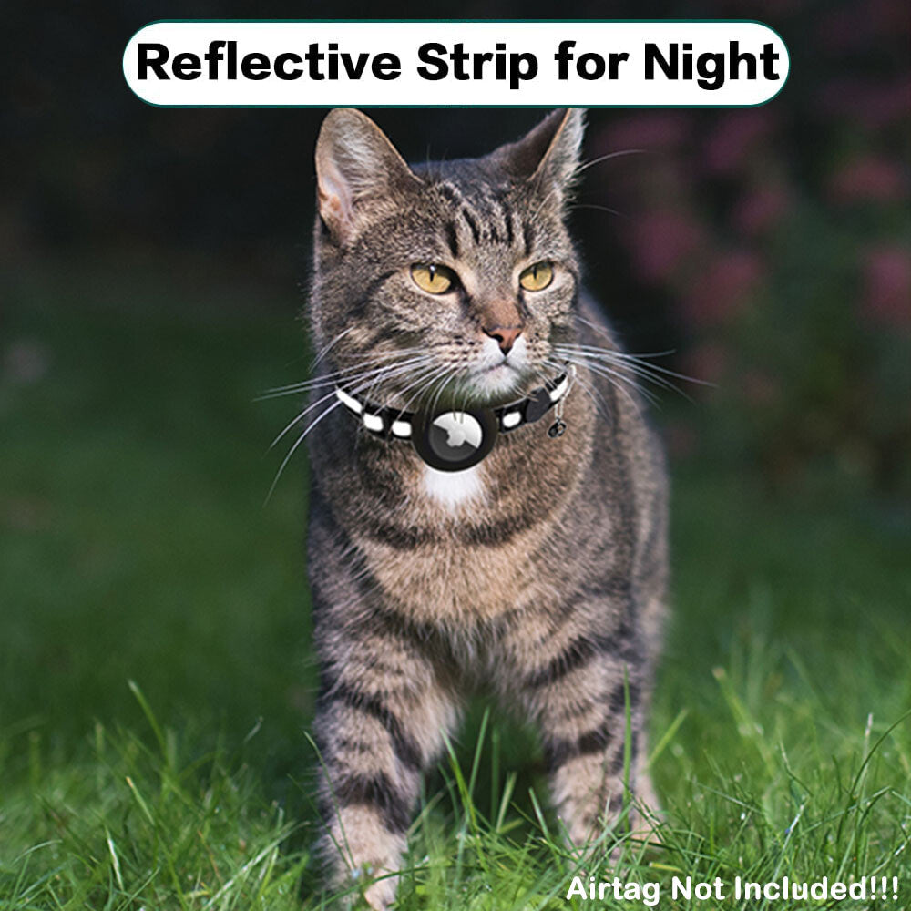 Apple AirTag Cat Collar Holder, Includes Bell