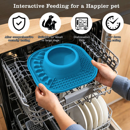Pawlove Anti-Slip Dog Slow Feeder Bowl with Ball-In Design, 3/4 Cup Capacity, Dishwasher Safe for Liquid Treats, Reduces Mess and Spills, Ideal for Anxiety Relief and Post-Op Use