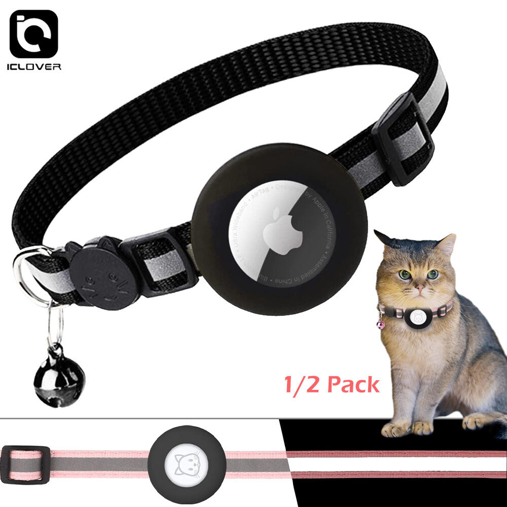 Apple AirTag Cat Collar Holder, Includes Bell