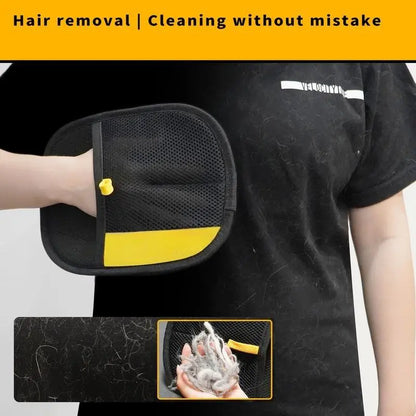 Electrostatic Pet Hair Removal Gloves - Dual-Sided Brush for Effective Grooming and Cleaning of Cat and Dog Hair