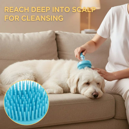 2026 Dual-Function Pet Bathing and Grooming Deshedding Brush with Integrated Soap Dispenser, 8In×3In×4In, Gentle Massage Tool for Dogs and Cats, Enhances Coat Care and Bathing Experience, Promotes Blood Circulation