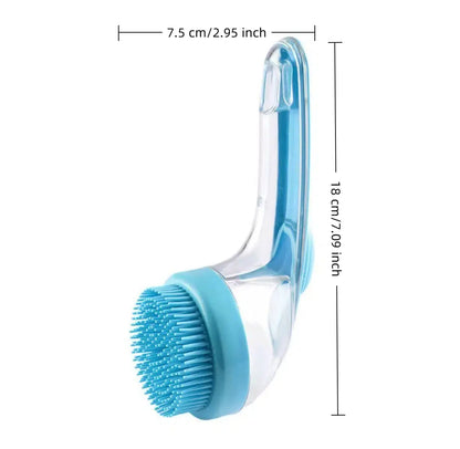 2026 Dual-Function Pet Bathing and Grooming Deshedding Brush with Integrated Soap Dispenser, 8In×3In×4In, Gentle Massage Tool for Dogs and Cats, Enhances Coat Care and Bathing Experience, Promotes Blood Circulation