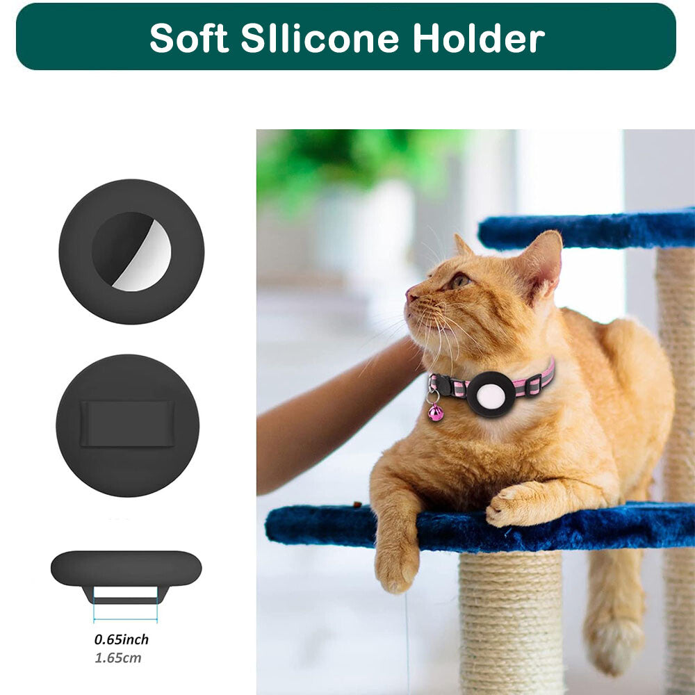 Apple AirTag Cat Collar Holder, Includes Bell