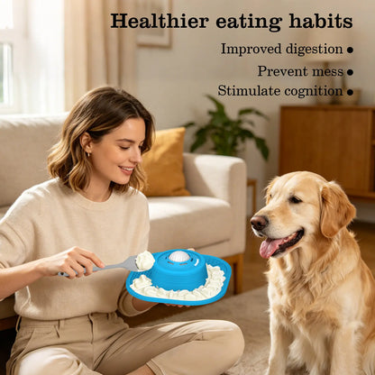 Pawlove Anti-Slip Dog Slow Feeder Bowl with Ball-In Design, 3/4 Cup Capacity, Dishwasher Safe for Liquid Treats, Reduces Mess and Spills, Ideal for Anxiety Relief and Post-Op Use