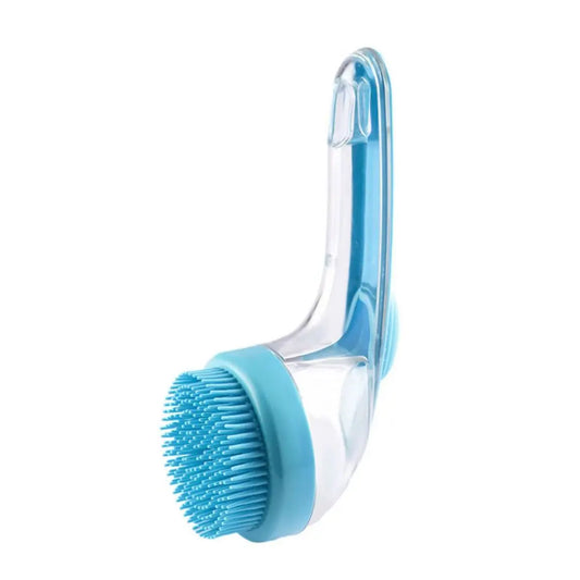 2026 Dual-Function Pet Bathing and Grooming Deshedding Brush with Integrated Soap Dispenser, 8In×3In×4In, Gentle Massage Tool for Dogs and Cats, Enhances Coat Care and Bathing Experience, Promotes Blood Circulation