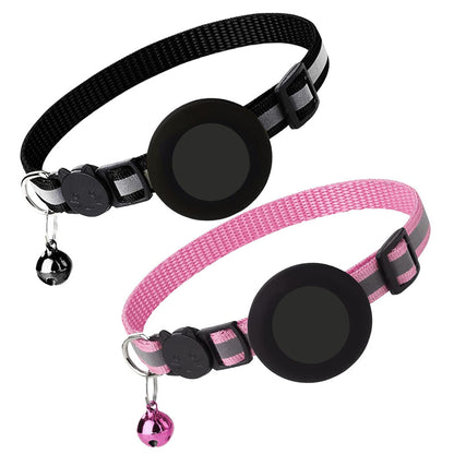 Apple AirTag Cat Collar Holder, Includes Bell